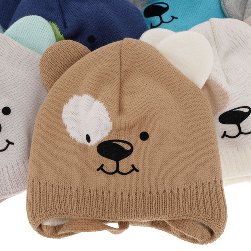 Bonnet automne/printemps garçon, bleu, avec liens, Kasper