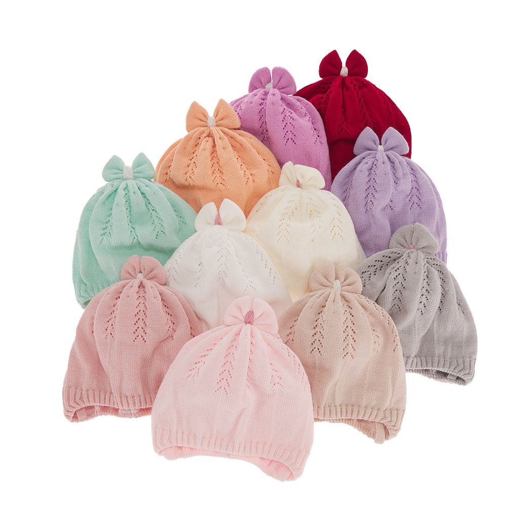 Bonnet automne/printemps fille, crème, avec liens, Ginara