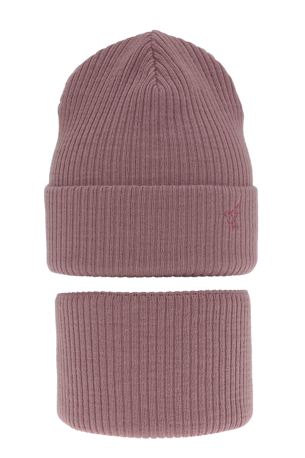 Ensemble d'hiver fille: bonnet et snood, violet, Rosetta