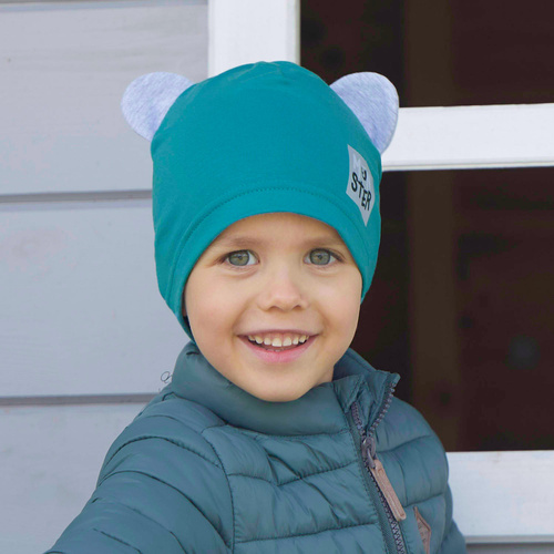 Bonnet automne/printemps garçon, vert, en coton, Jugo