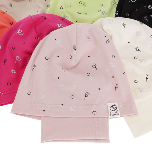 Ensemble automne/printemps fille: bonnet et snood, violet, en coton, Fiora