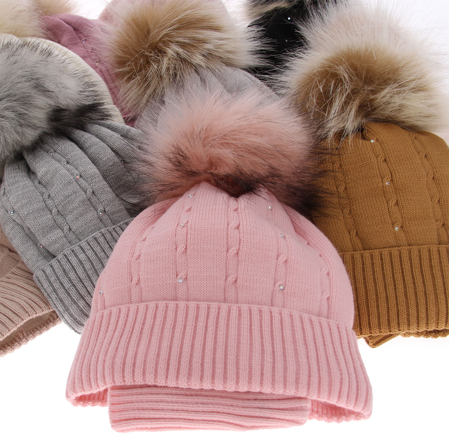 Meisjes winter set muts en buissjaal, zwart, met garen pompon, Lawa