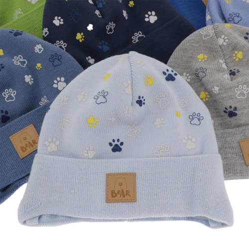 Bonnet automne/printemps garçon, bleu, avec liens, Folik