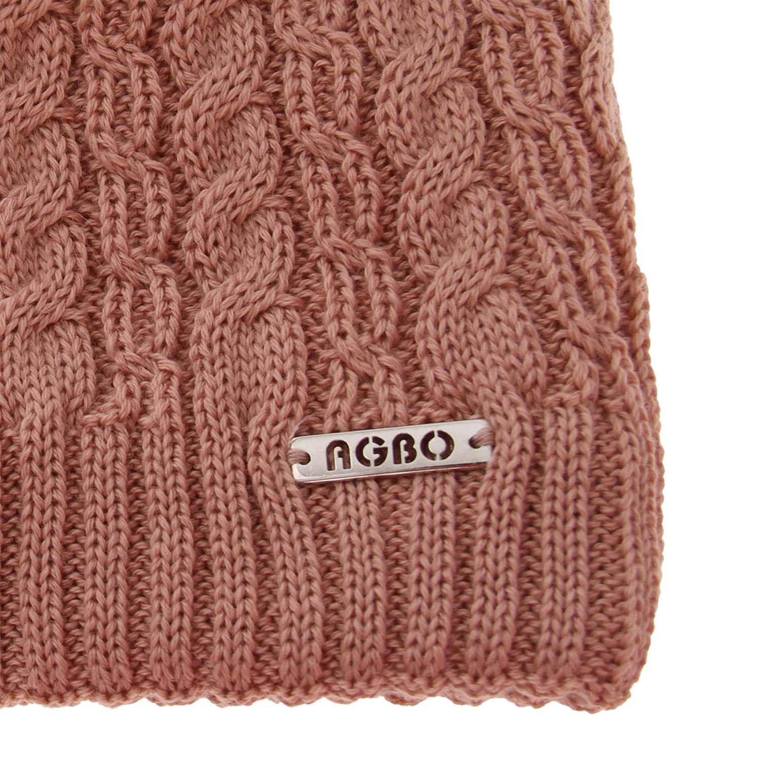 Dames wintermuts, roze, met garen pompon, met merinowol, Satina