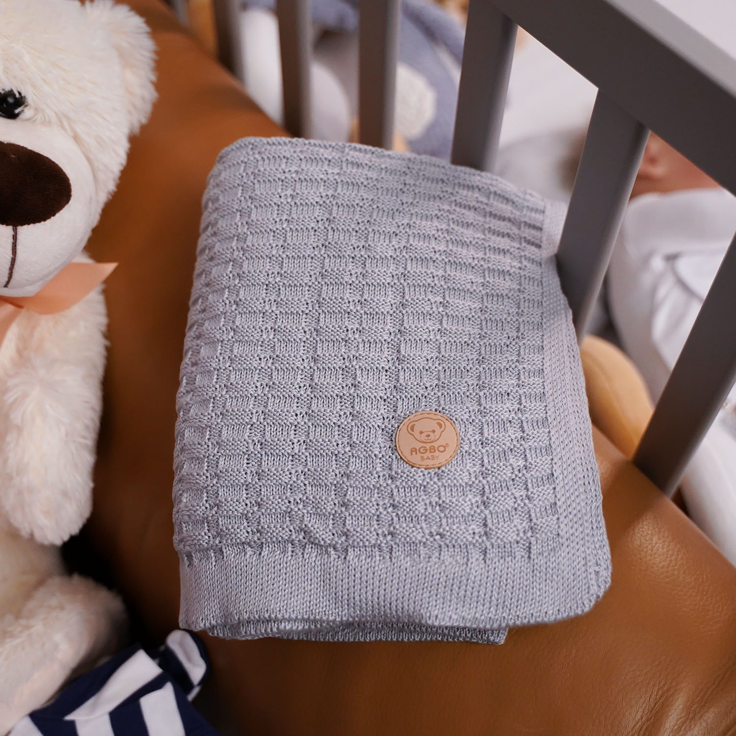 Bamboe deken voor baby, musztardowy, delikatny, Misio