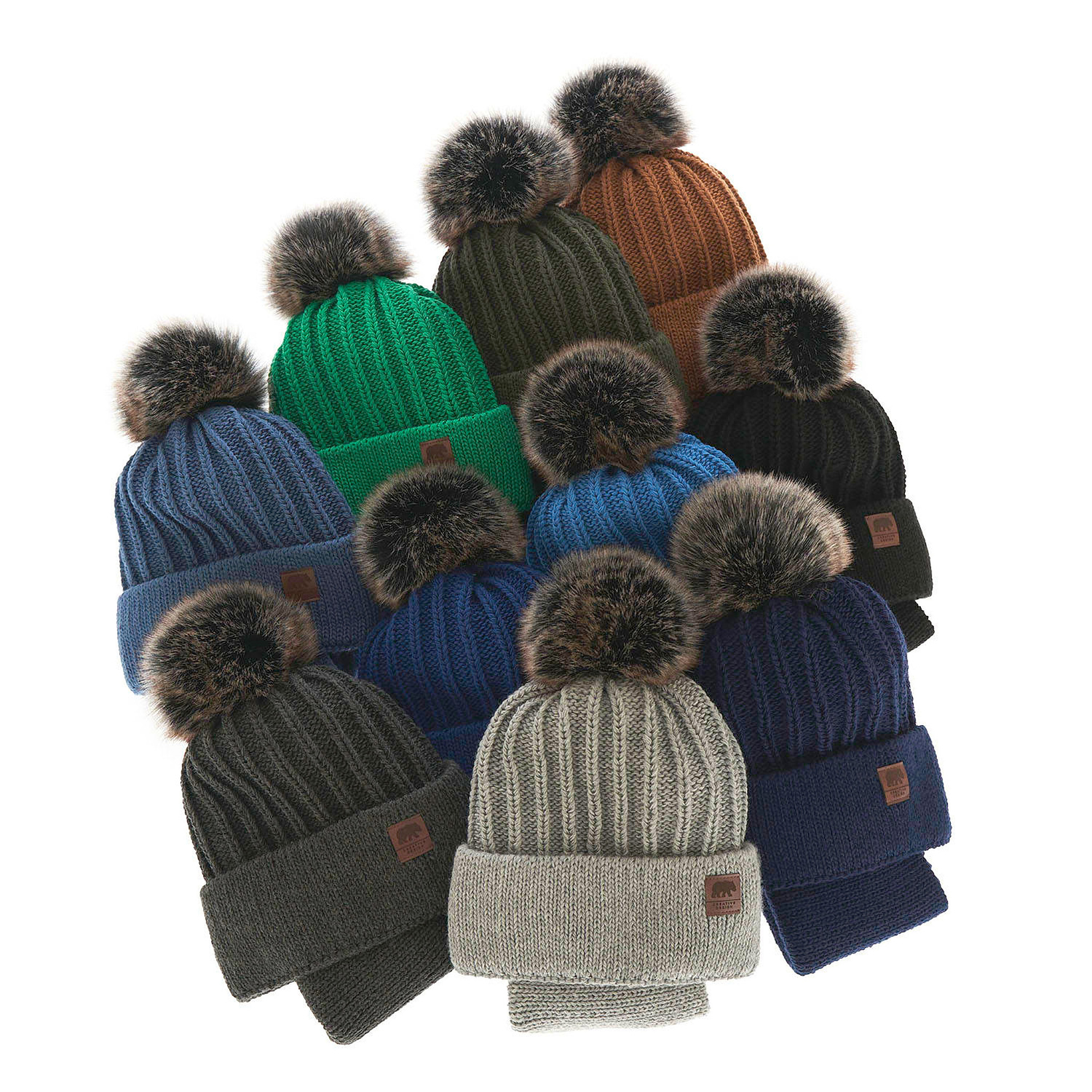 Ensemble d'hiver garçon: bonnet et snood, bleu, avec pompon, Havier