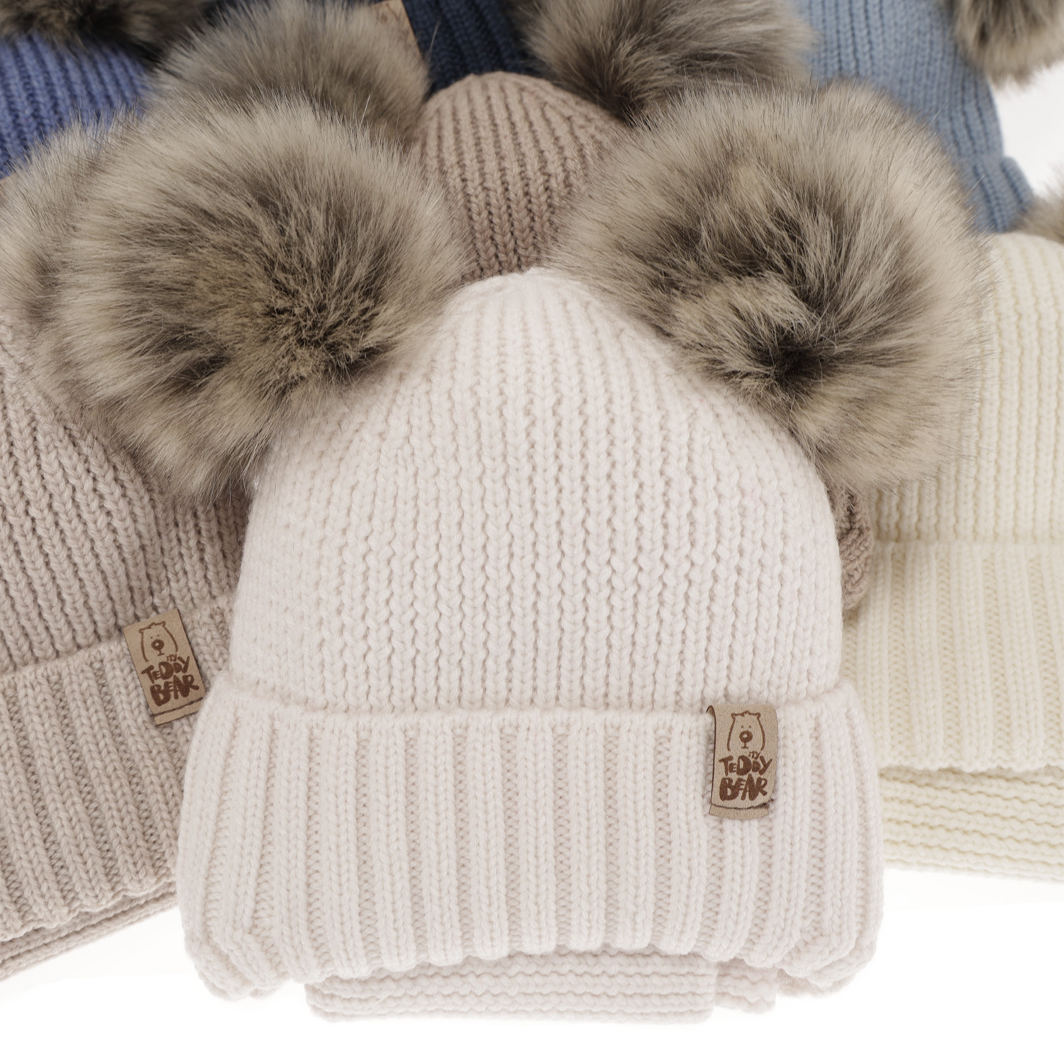 Ensemble d'hiver garçon: bonnet et snood, blanc, 100% laine mérinos, avec liens, Konor