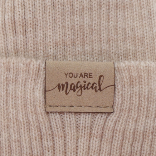 Meisjes herfst/lente set: muts en buissjaal, zwart, 100% Merino Wol, Magenta