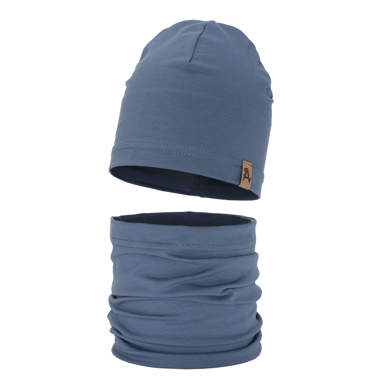 Ensemble automne/printemps garçon: bonnet et snood, bleu, Griffin