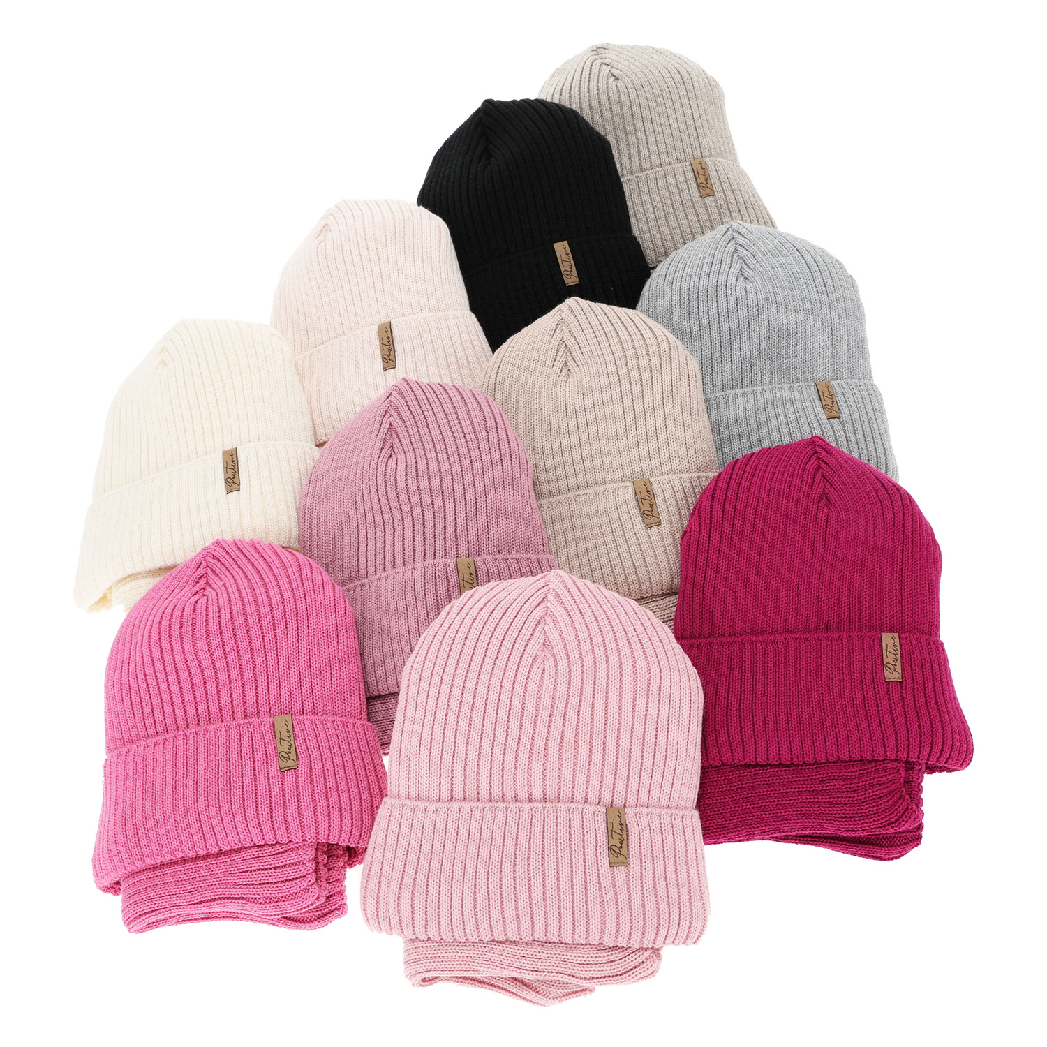 Meisjes winter set: muts en buissjaal gevoerd met fleece, roze, met merinowol, Odette