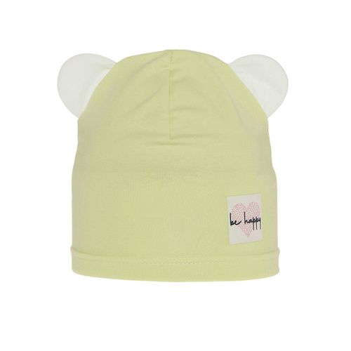 Bonnet automne/printemps fille, vert citron, en coton, Joga