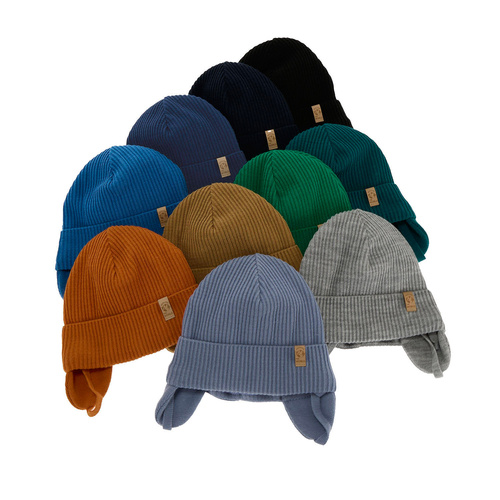 Bonnet automne/printemps garçon, orange, avec liens, Kapsel