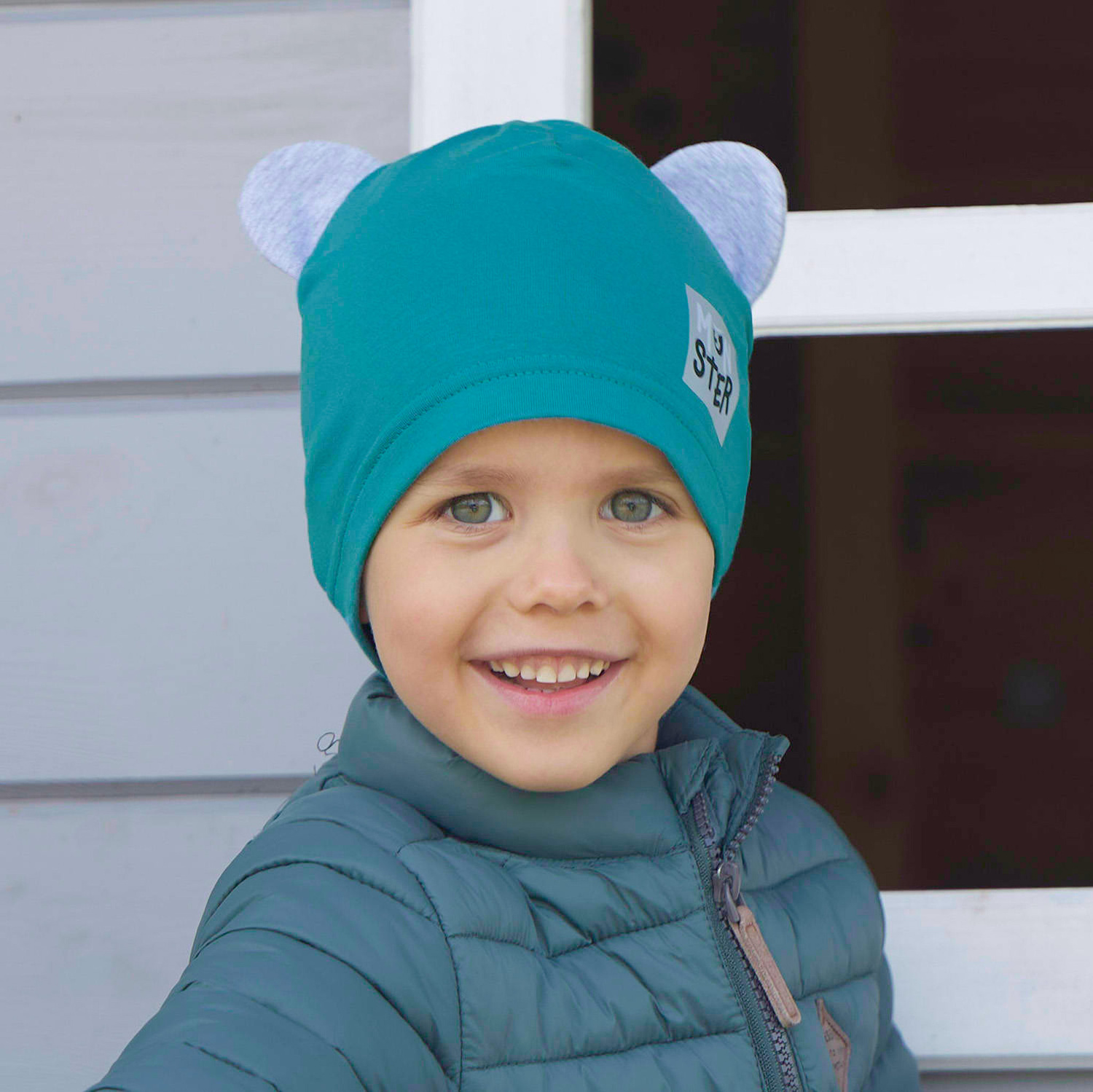 Bonnet automne/printemps garçon, bleu, en coton, Jugo