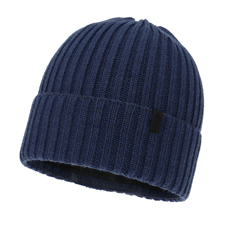 Heren wintermuts, blauw, met merinowol, Tyrol