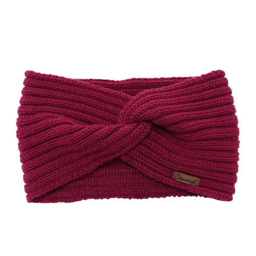 Dames winter hoofdband, amarantowa, 100% Merino Wol, Veka