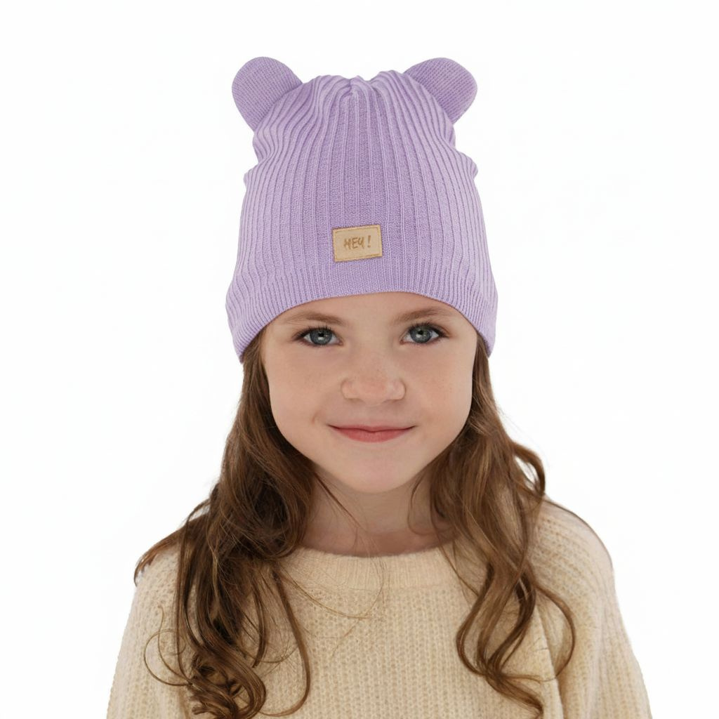 Beret automne/printemps fille, met katoen, violet, Clarisa