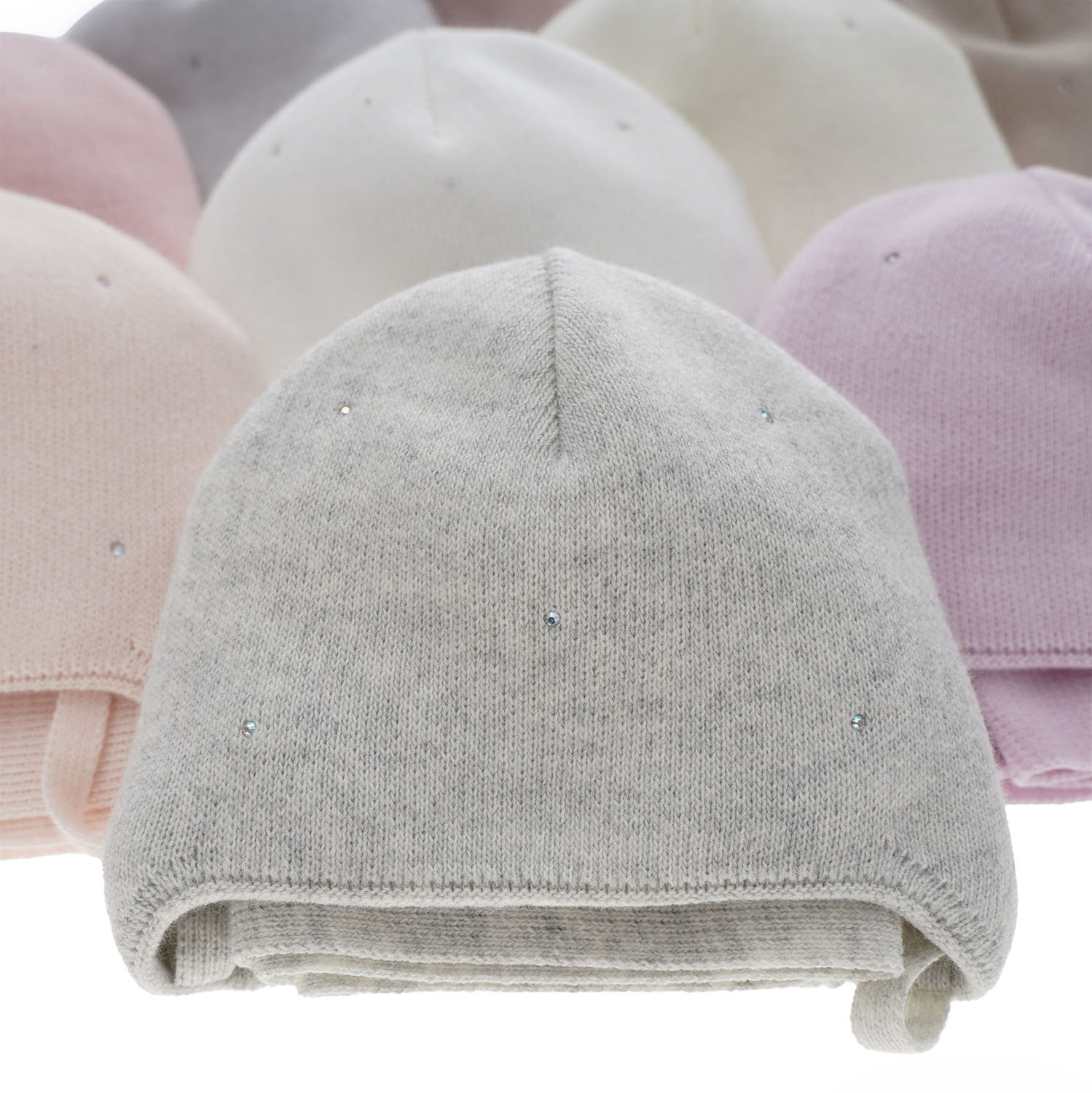 Meisjes winter set muts en sjaal, roze, met bindkoorden, Moli