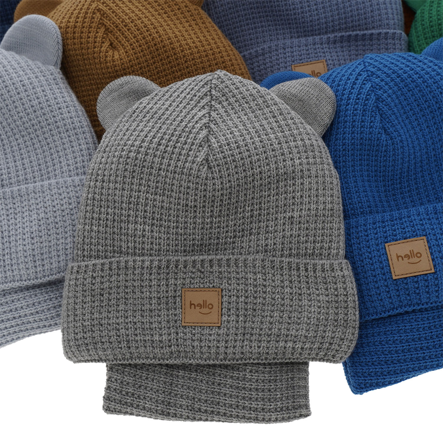 Ensemble d'hiver garçon: bonnet et snood, orange, avec pompon, Michael