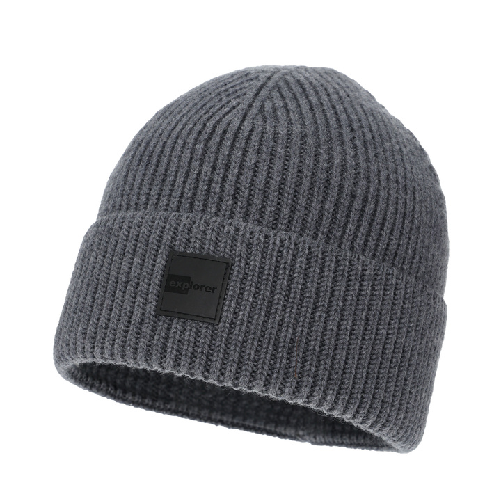 Bonnet d'hiver homme, gris, avec laine mérinos, Iron