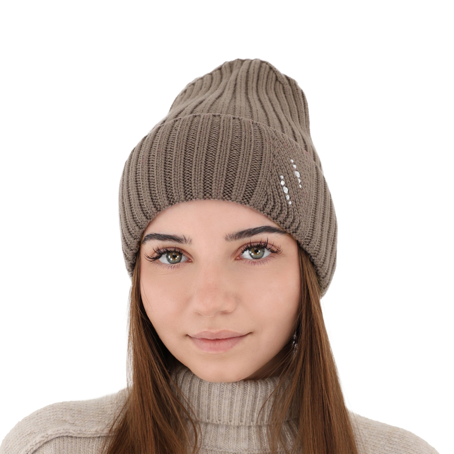 Bonnet d'hiver femme, rose, avec laine mérinos, Ariga