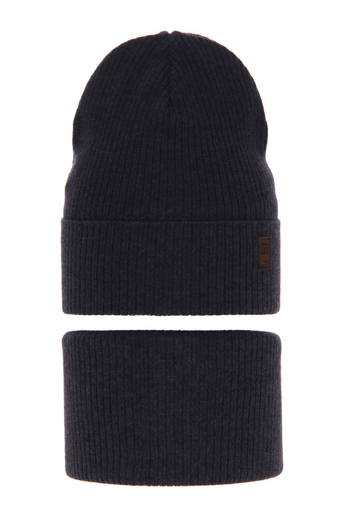 Jongens herfst/lente set muts en sjaal, met katoen, blauw, Dragon