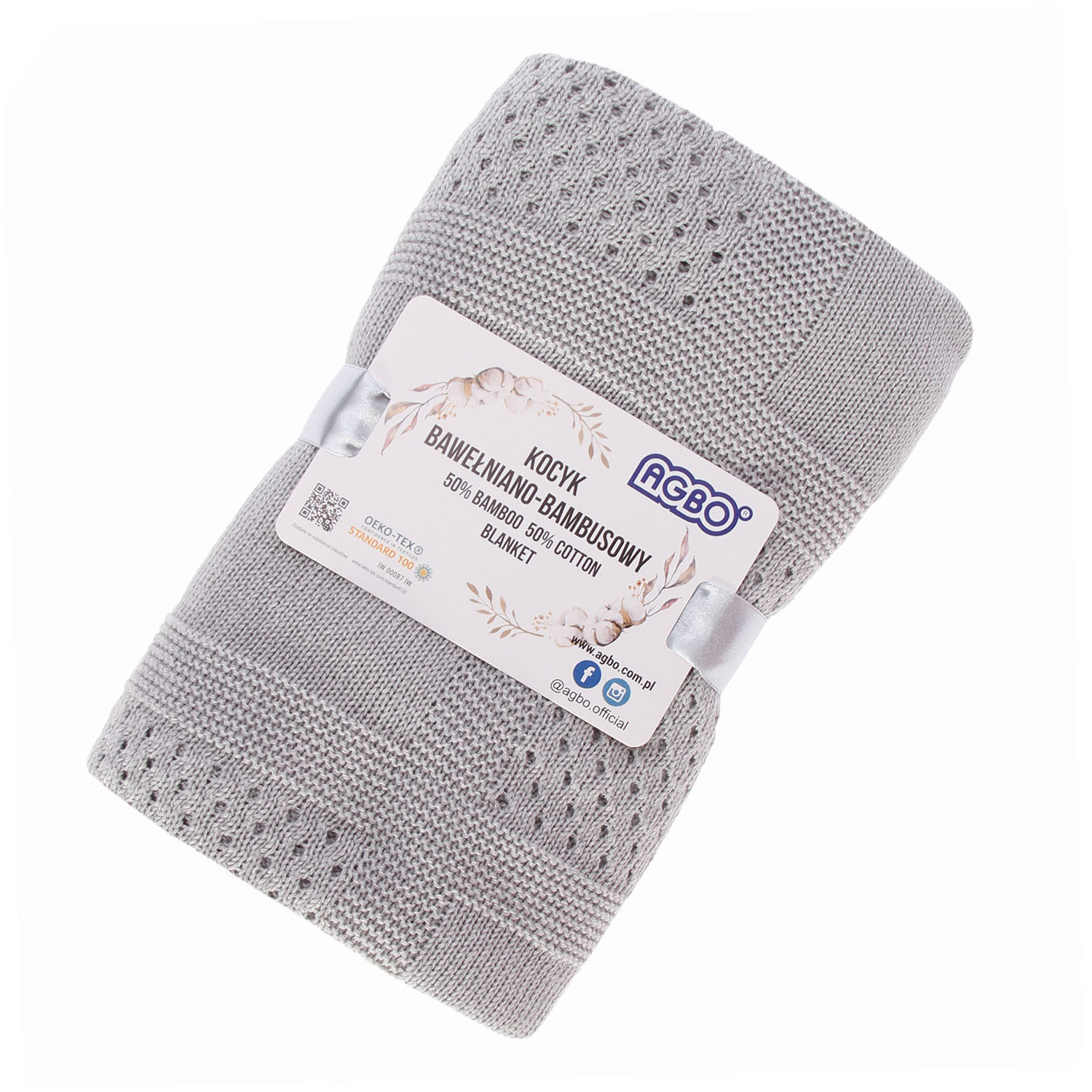 Bamboe katoenen deken voor baby, herfst/lente, grijs, delicaat, Domino