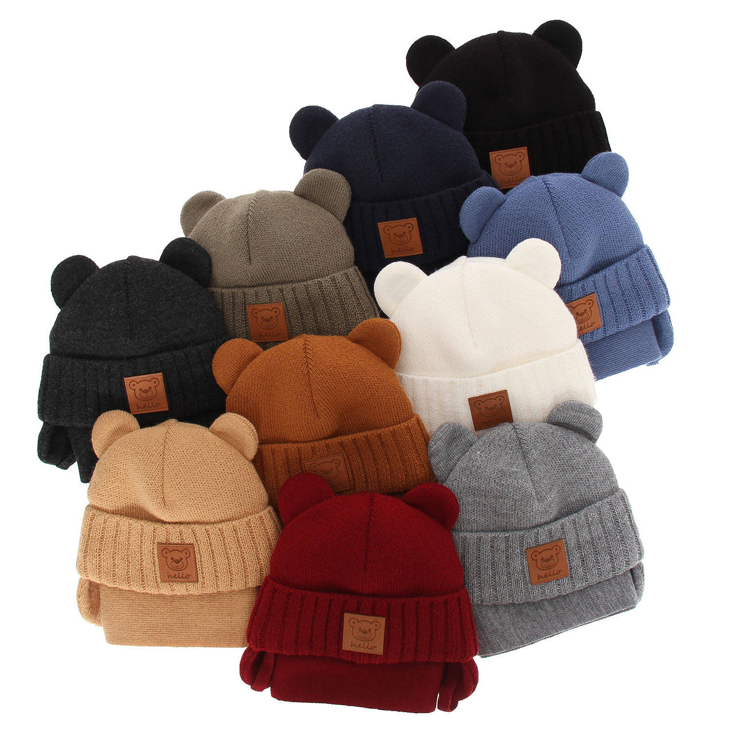 Jongens winter set muts en sjaal, zwart, met bindkoorden, Petit