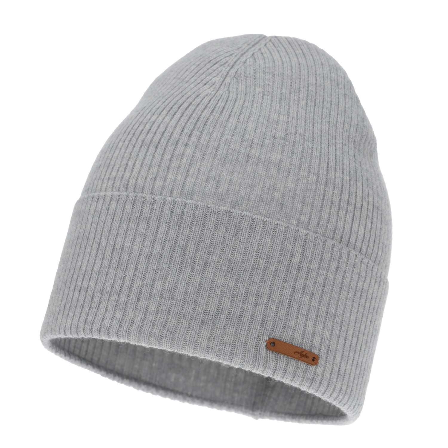 Dames herfst/lente muts, grijs, 100% Merino Wol, Flerra