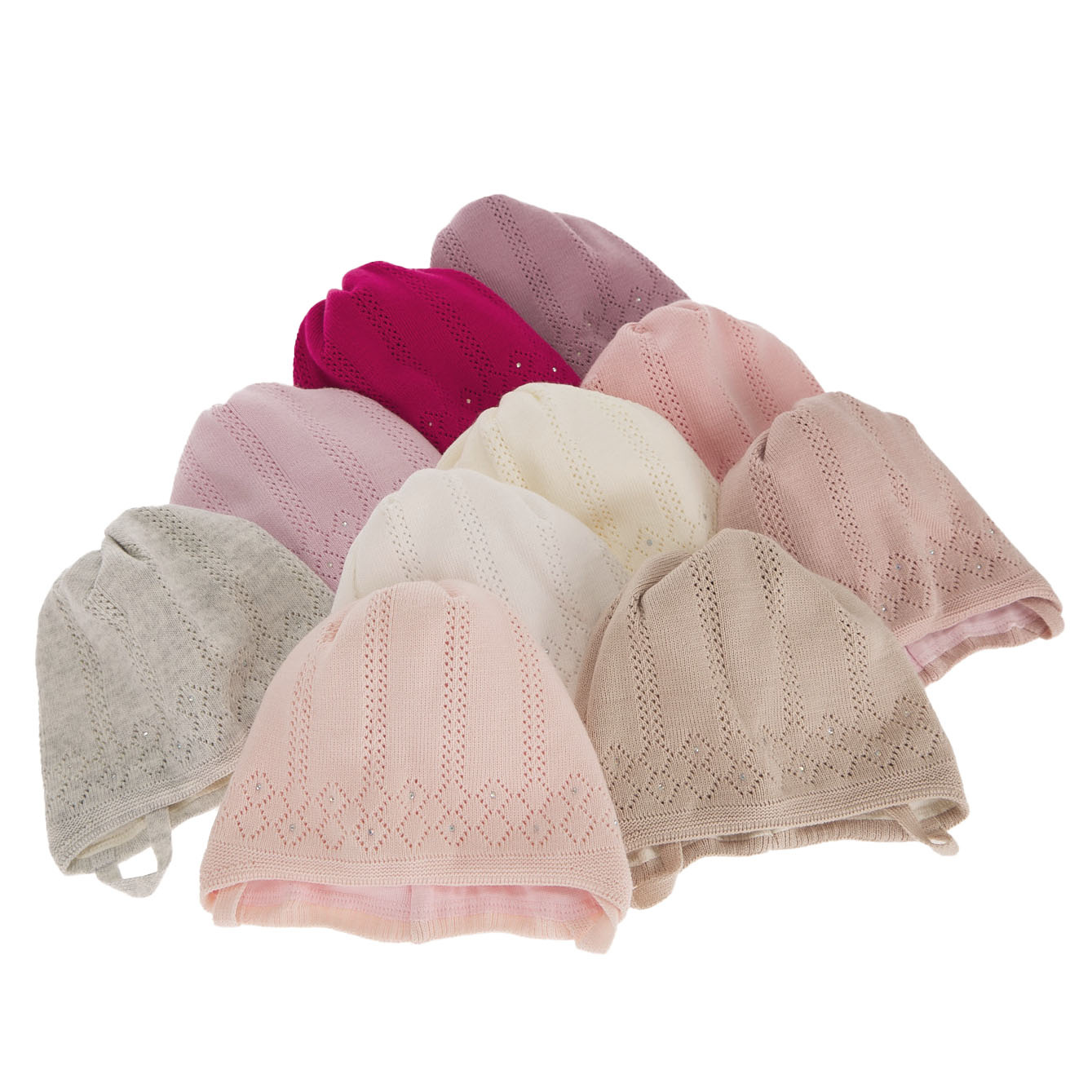 Bonnet automne/printemps fille, blanc, avec liens, Antila