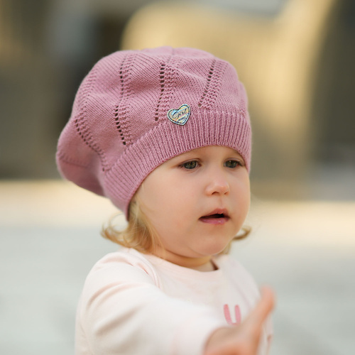 Meisjes herfst/lente muts, crème, ażurowy, Hilda