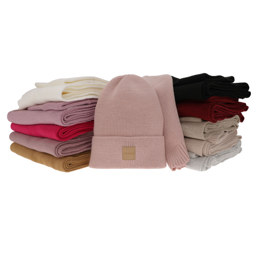 Ensemble d'hiver femme: bonnet et écharpe, camel, Nathalie