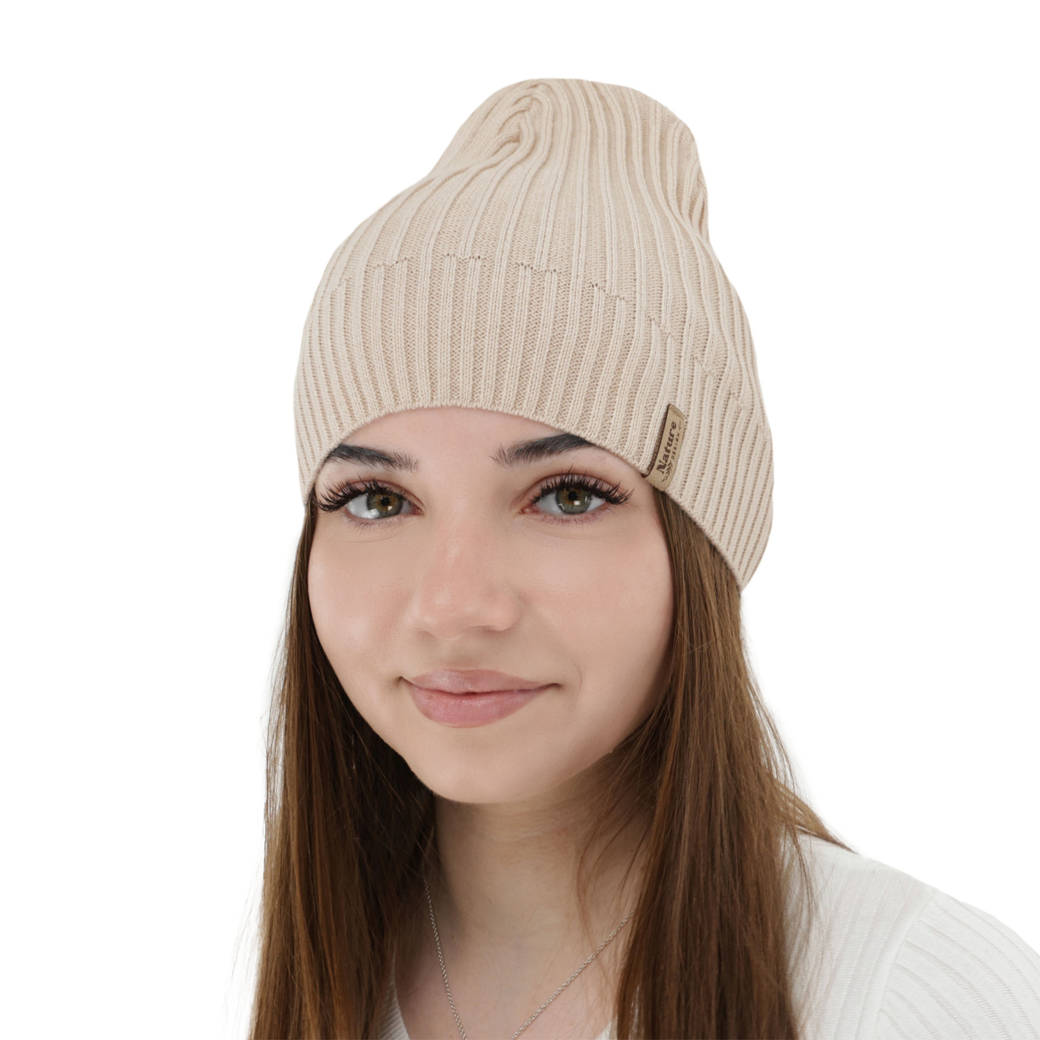 Dames muts voor lente, herfst, , met katoen, grijs, Mirona