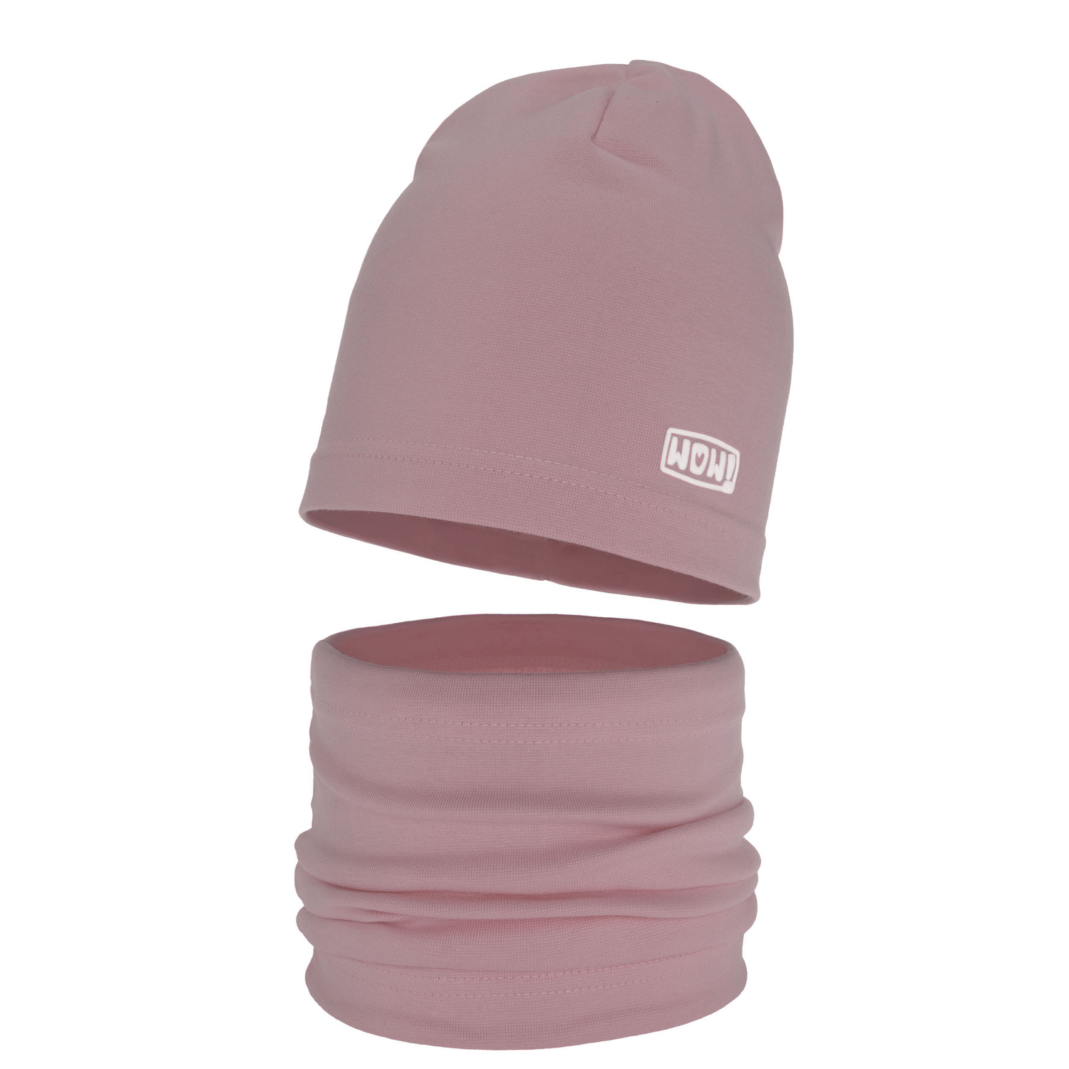 Ensemble automne/printemps fille: bonnet et snood, violet, en coton, Friza
