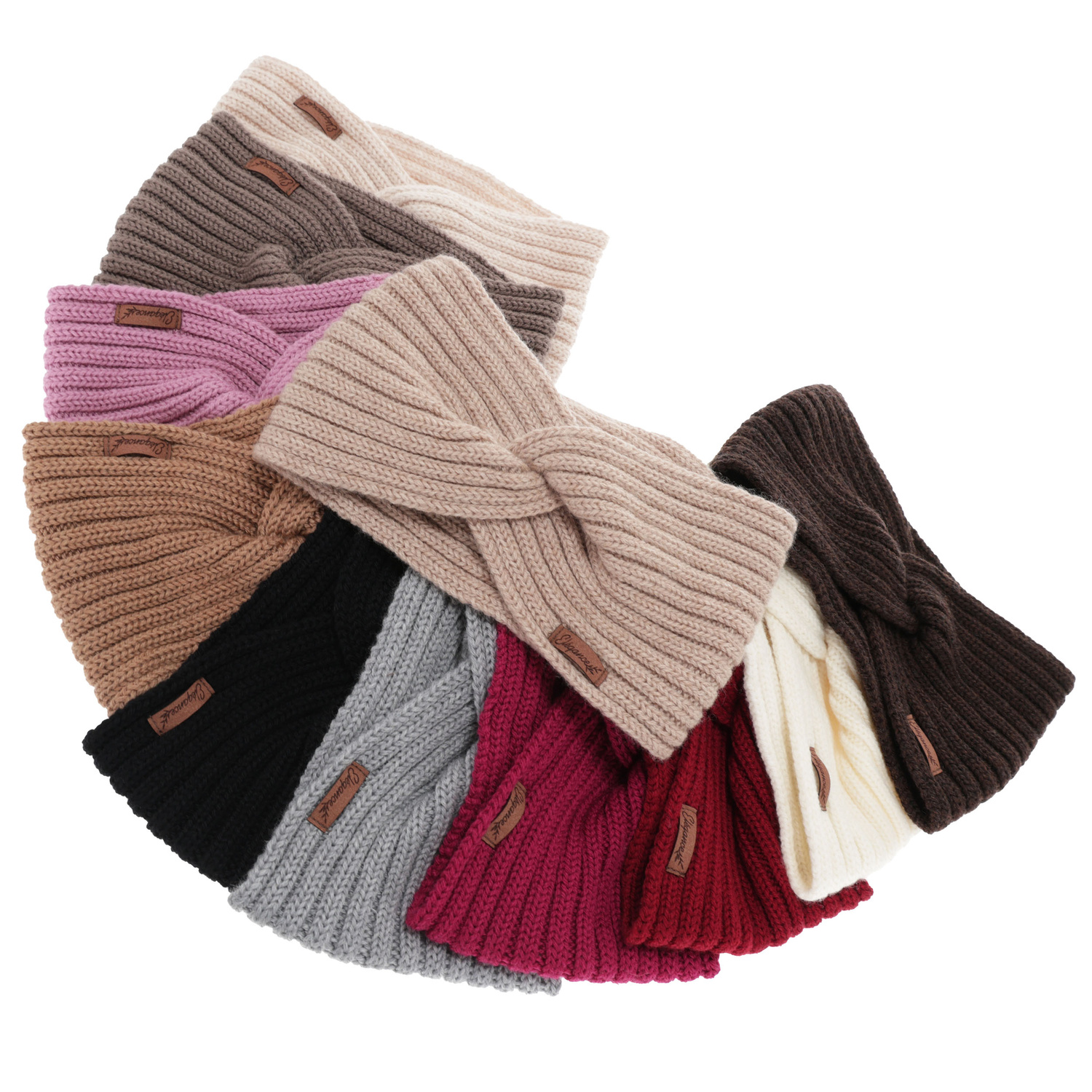 Dames winter hoofdband, grijs, 100% Merino Wol, Veka