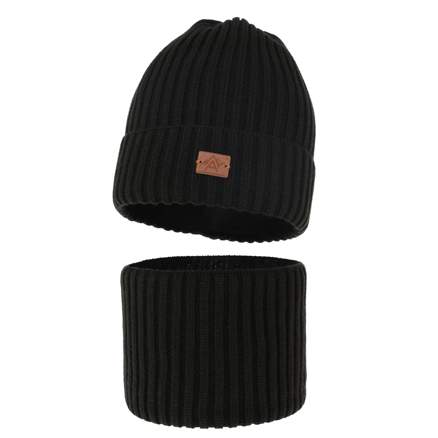 Ensemble d'hiver garçon: bonnet et snood, noir, Fargo