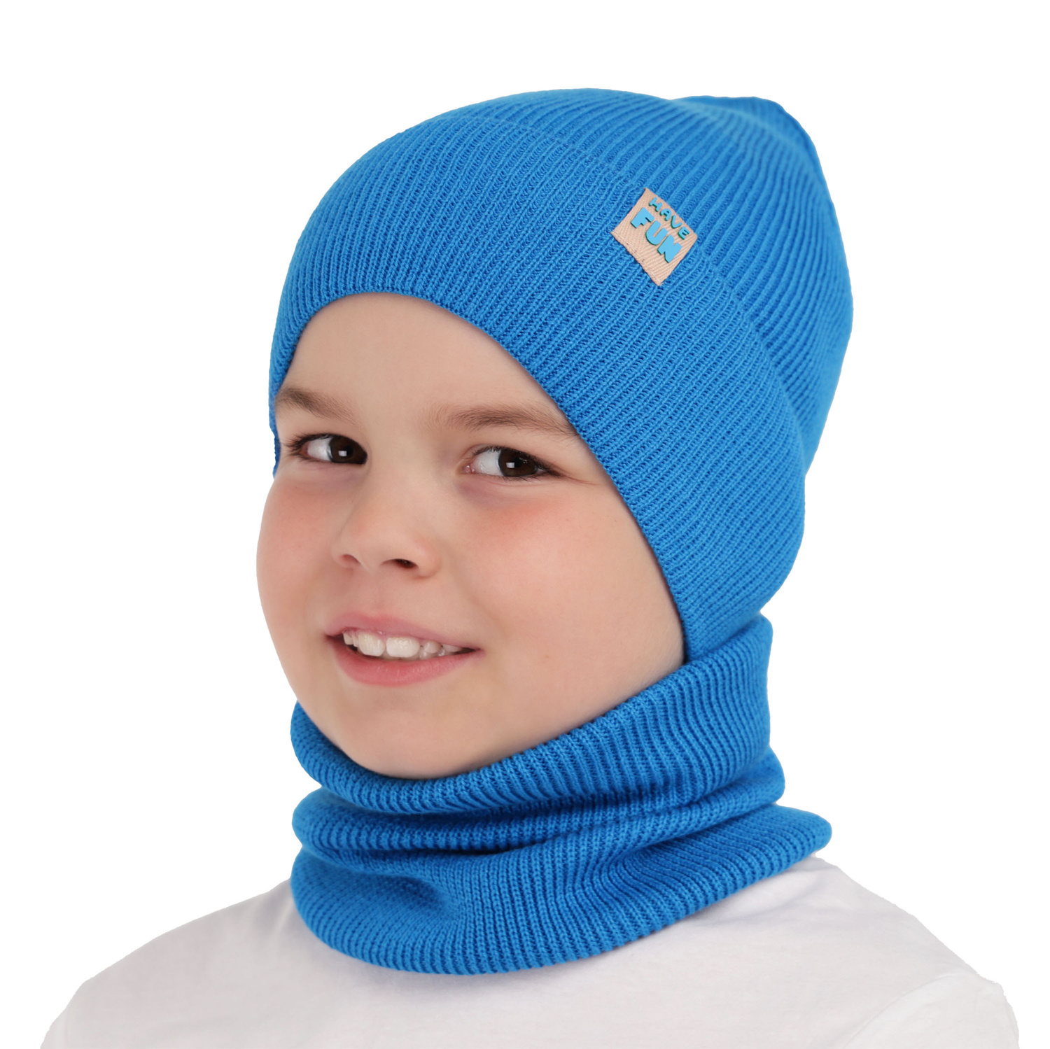 Ensemble automne/printemps garçon: bonnet et snood, met katoen, corail, Ottavio