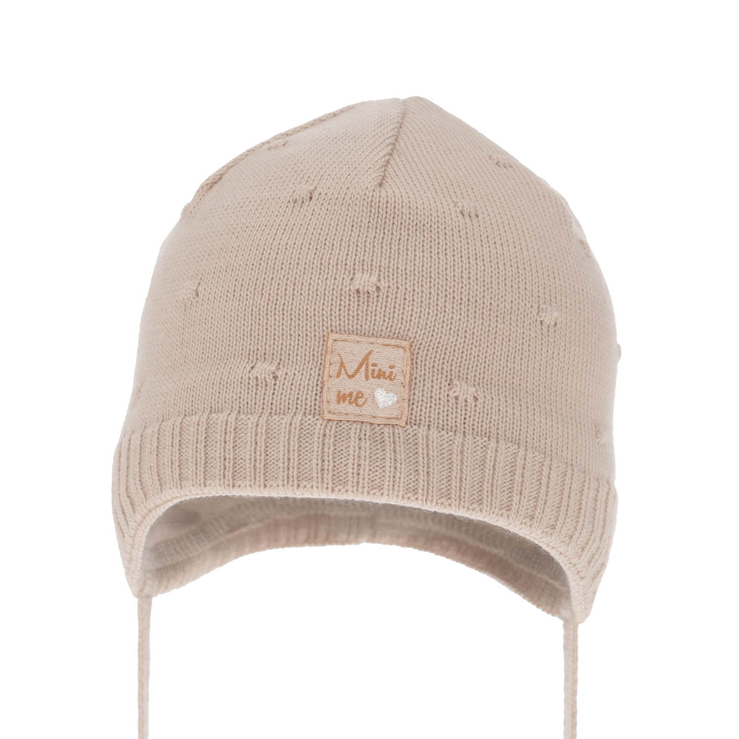 Bonnet automne/printemps fille, beige, avec liens, Celine
