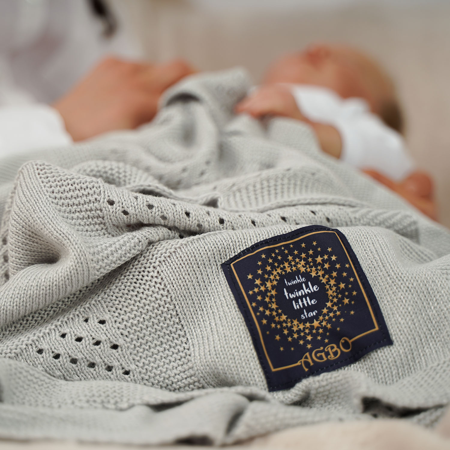 Bamboe katoenen deken voor baby, herfst/lente, grijs, delicaat, Domino