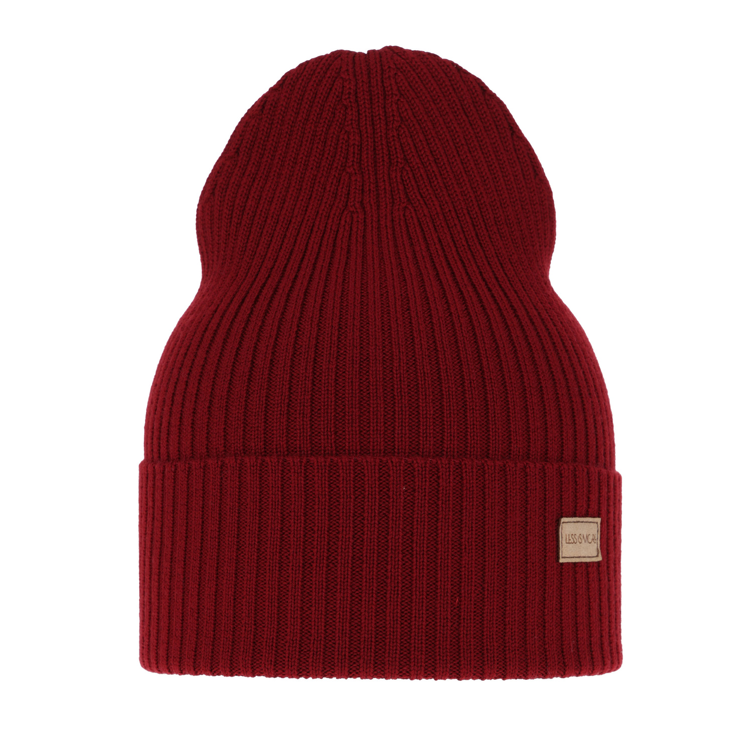 Bonnet d'hiver, automne/printemps femme, bordeau, avec laine mérinos, Sophie