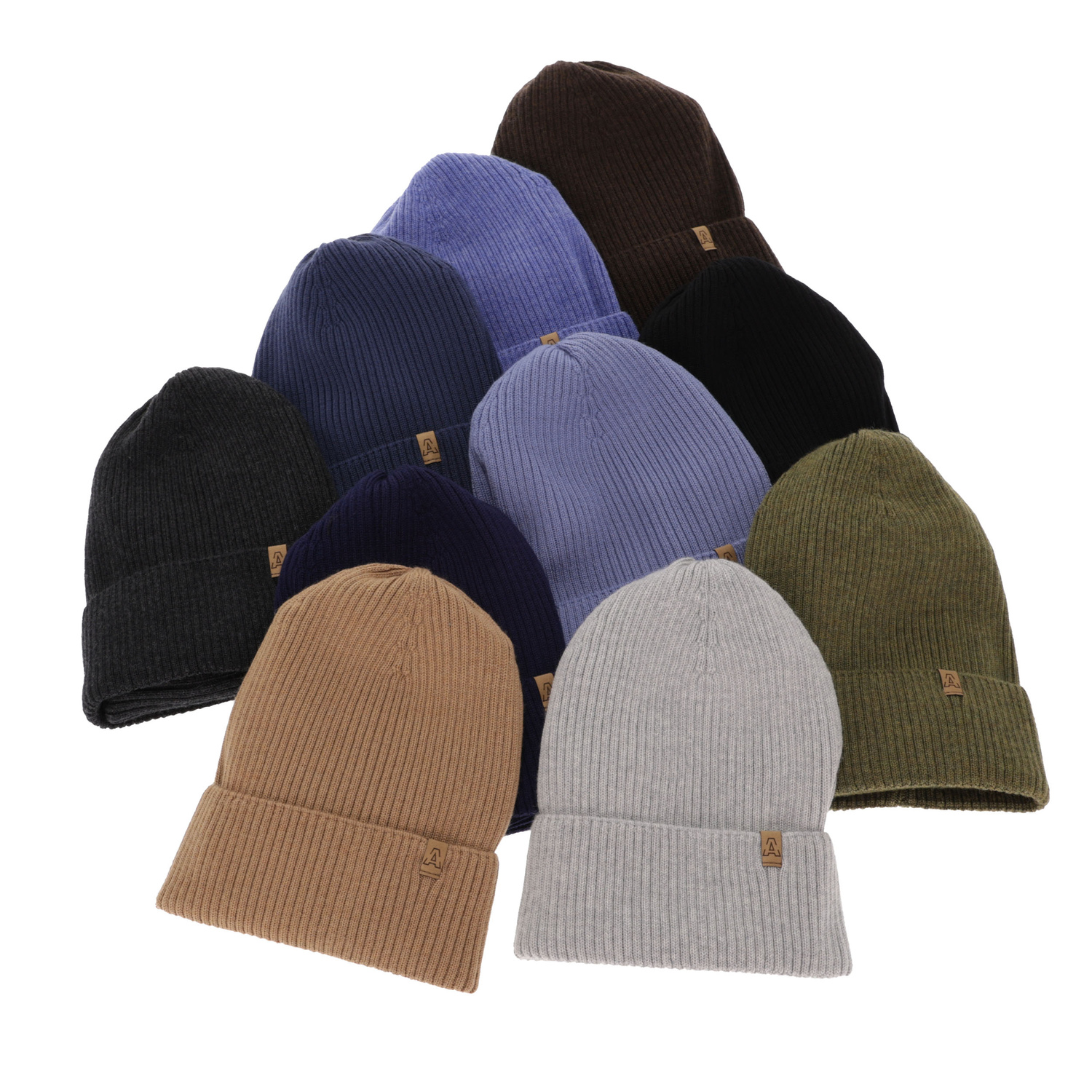 Ensemble automne/printemps garçon: bonnet et snood, brun, avec laine mérinos, Lemas