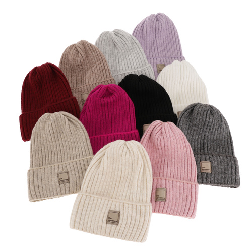 Bonnet d'hiver femme, hiver, gris foncé, avec laine mérinos, Benedetta