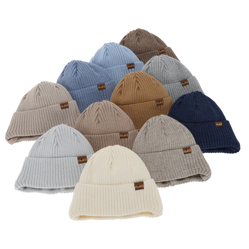 Jongens wintermuts, met bindkoorden, met merinowol, crème, Puser