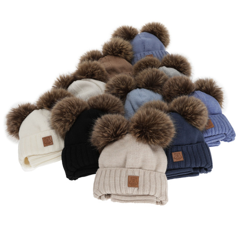 Jongens muts en col, winter set, grijs, 100% merinowol, gevoerd met wollen fleece, Ronik