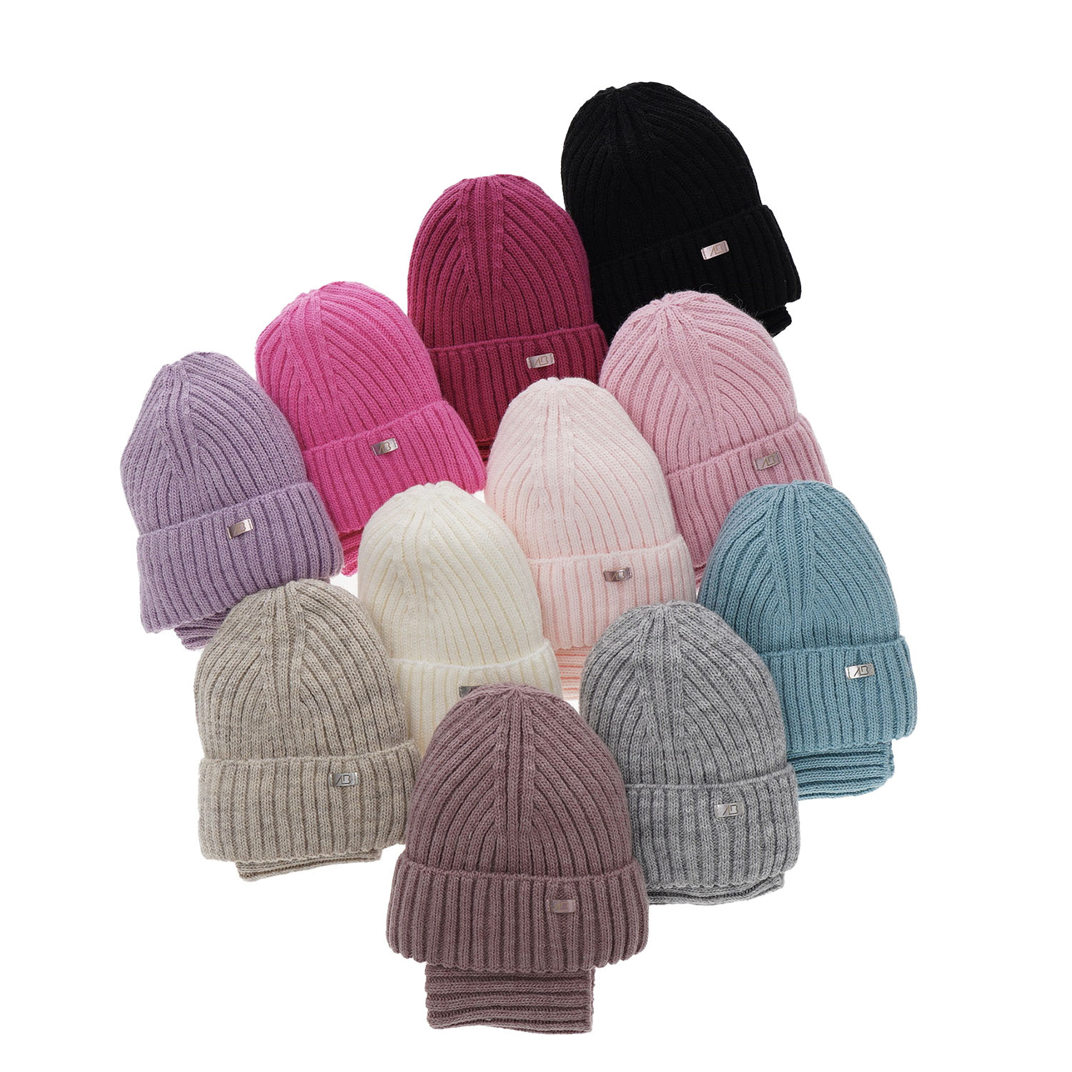 Meisjes winter set muts en buissjaal, roze, Valentine