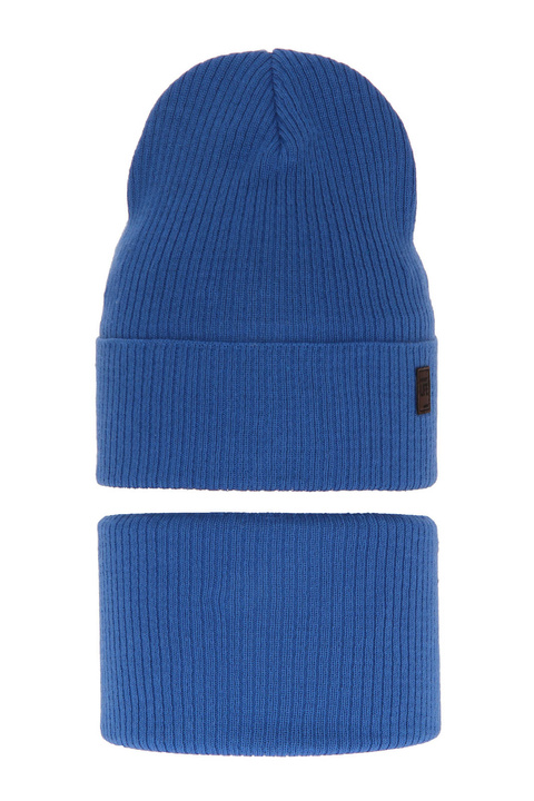 Jongens herfst/lente set muts en buissjaal, met katoen, blauw, Dragon