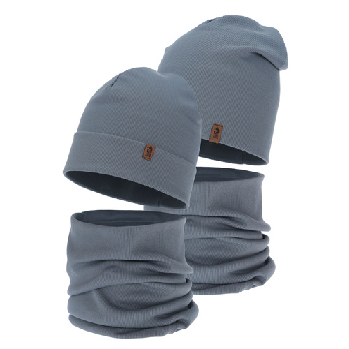 Jongens herfst/lente set (muts en buissjaal), ciemnoszary, Amalfi