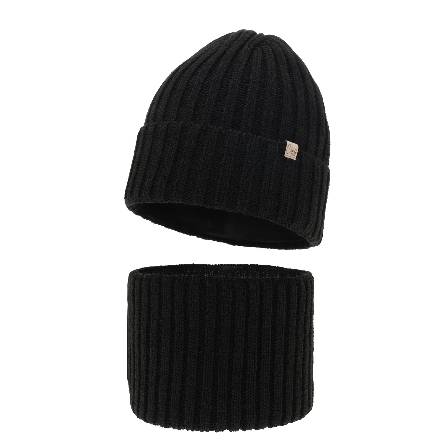 Ensemble d'hiver fille: bonnet et snood, noir, Mitti