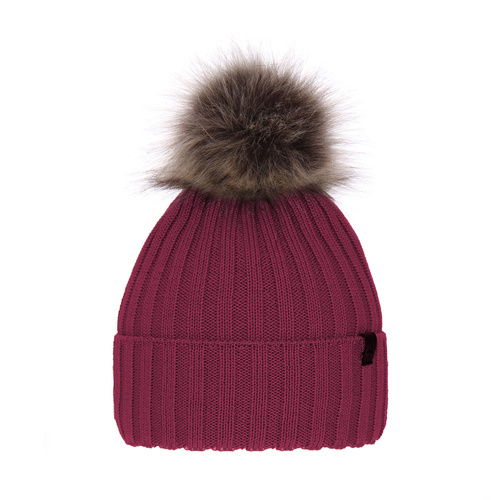 Dames wintermuts, roze, met merinowol, Texa