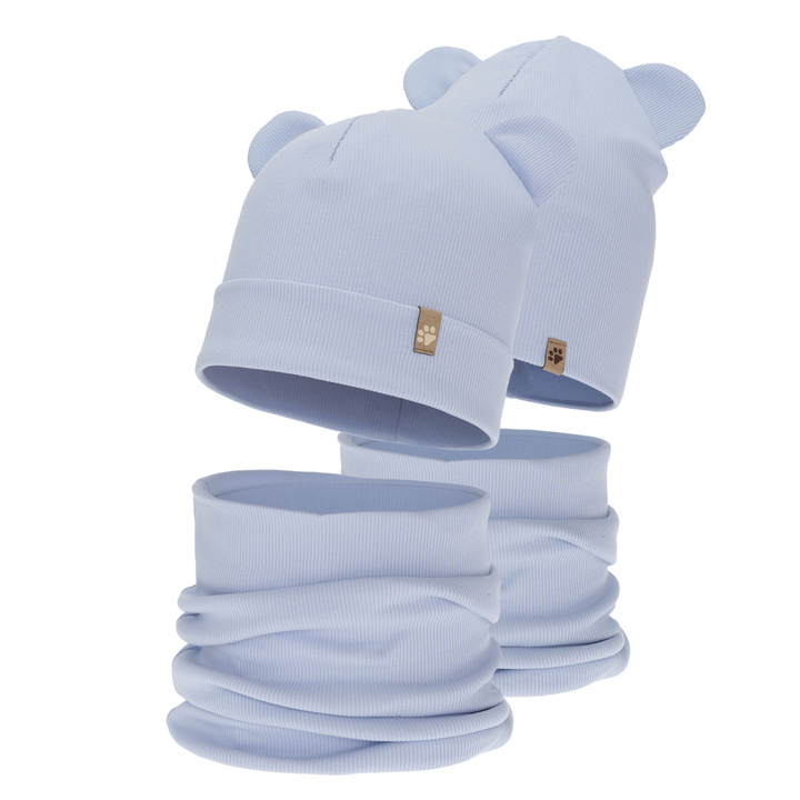Jongens herfst/lente set (muts en buissjaal), blauw, Farim