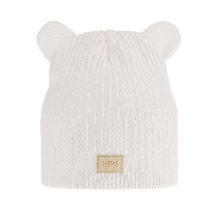 Bonnet automne/printemps fille, met katoen, blanche, Clarisa